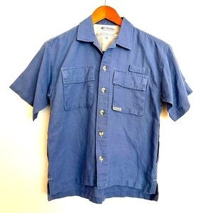 Columbia Boys Blue Fishing Shirt Size Medium